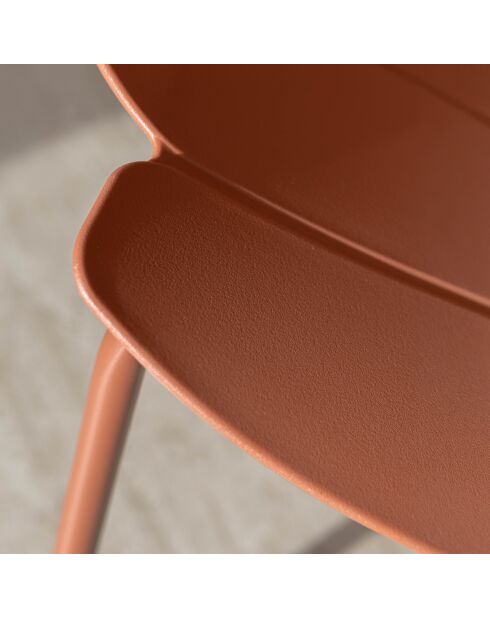 Salon de jardin en polypropylène et métal brique montauk terracotta - 4 pièces