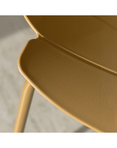 Muebles de jardín en polipropileno y metal ocre amarillo montauk - 4 piezas