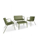 Gartenmöbel aus Polypropylen und grünem Metall Montauk Vert - 4 Stück