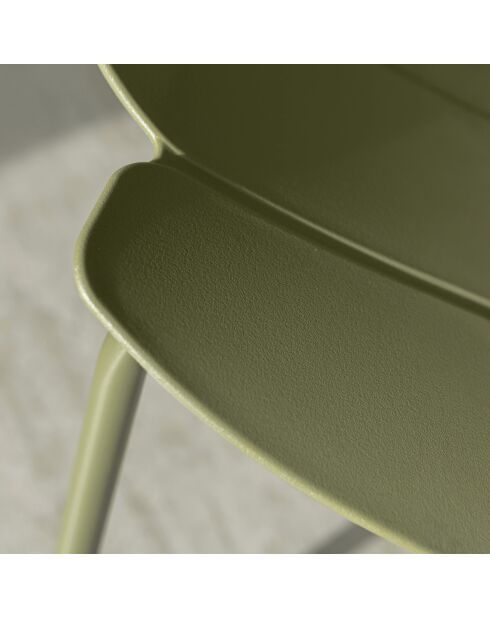 Muebles de jardín en polipropileno y metal verde montauk vert - 4 piezas