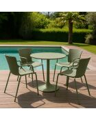 Lot de 4 fauteuils de table en polypropylène et métal vert montauk vert - 54.5x56.5x80cm