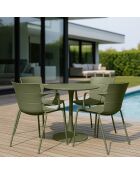 Lot de 4 fauteuils de table en polypropylène et métal vert montauk vert - 54.5x56.5x80cm