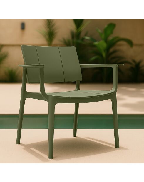 Salon de jardin en polypropylène vert patio vert - 4 pièces