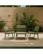 Salon de jardin en polypropylène vert patio vert - 4 pièces