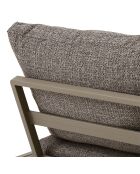 Salon d'angle de jardin structure aluminium avec coussins moka madrague taupe - 4 pièces