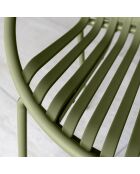 Ensemble table + 4 fauteuils de table en polypropylène et métal vert calypso vert - 5 pièces