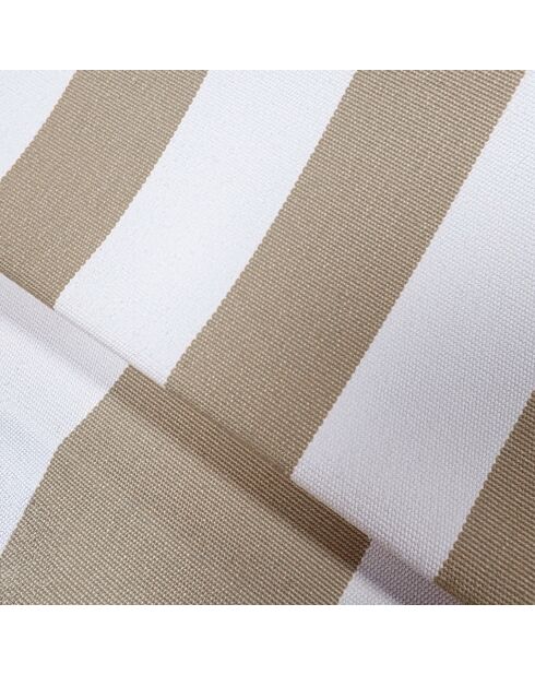 Salon de jardin en acier blanc tissu rayé blanc et taupe positano blanc/taupe - 4 pièces