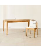 Ensemble de jardin table + 8 chaises en acacia avec coussin blanc fidji blanc/naturel - 9 pièces