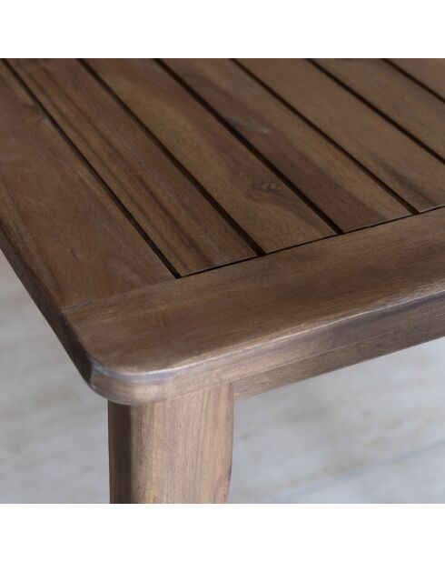 Ensemble de jardin table avec 8 fauteuils de table en bois d'acacia palau naturel/vert - 9 pièces