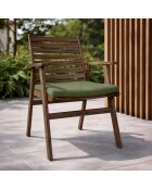 Ensemble de jardin table avec 8 fauteuils de table en bois d'acacia palau naturel/vert - 9 pièces