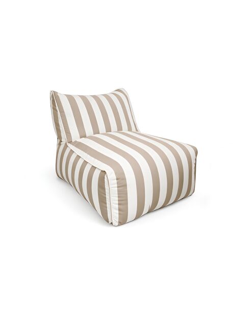 Komprimierter Gartensessel taupe und weiß gestreift Flavio weiß/taupe - 75x95x70cm