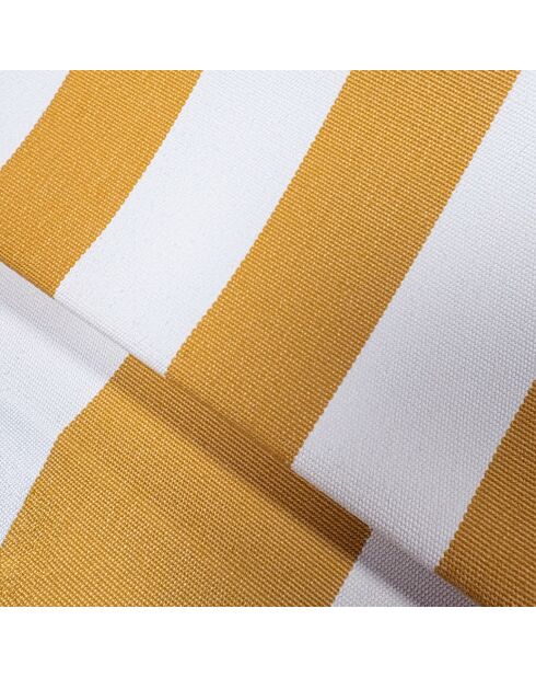 Fauteuil exterieur compresse raye bouton or blanc flavio blanc/jaune - 75x90x70cm