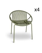 Set di 4 sedie da tavolo da esterno in polipropilene e metallo verde calypso green - 65x58x78cm