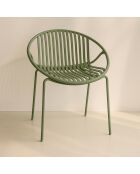 Set di 4 sedie da tavolo da esterno in polipropilene e metallo verde calypso green - 65x58x78cm