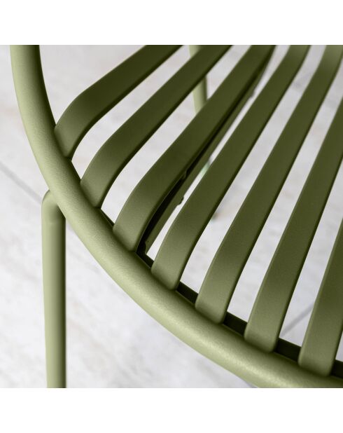 Set di 4 sedie da tavolo da esterno in polipropilene e metallo verde calypso green - 65x58x78cm