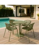 Set di 4 sedie da tavolo da esterno in polipropilene e metallo verde calypso green - 65x58x78cm