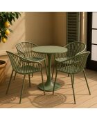 Set di 4 sedie da tavolo da esterno in polipropilene e metallo verde calypso green - 65x58x78cm