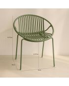Set di 4 sedie da tavolo da esterno in polipropilene e metallo verde calypso green - 65x58x78cm