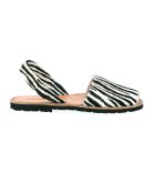 Sandales en cuir Avarca zébré noires