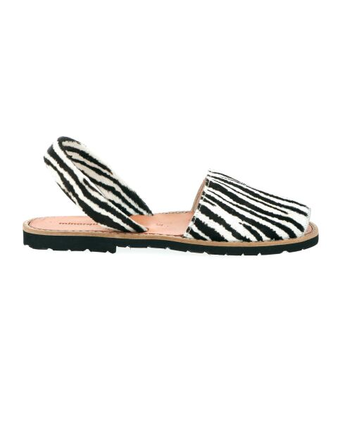 Sandales en cuir Avarca zébré noires