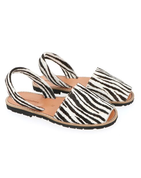 Sandales en cuir Avarca zébré noires