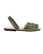 Zamora Avarca legergroene leren sandalen