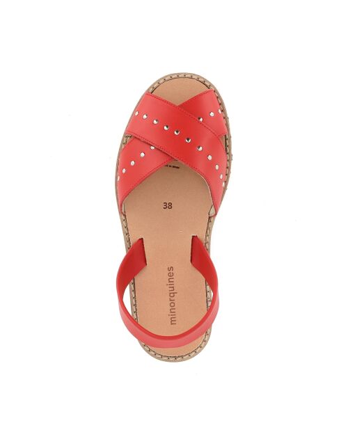 Rock Avarca Pomodoro rode leren sandalen