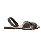 Schwarze Ledersandalen Rock Avarca
