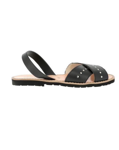 Zwarte leren sandalen Rock Avarca