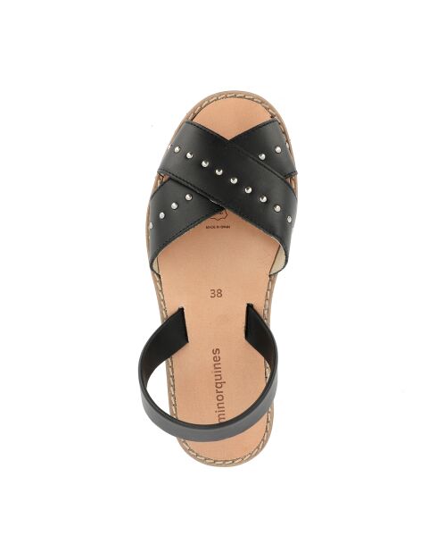 Zwarte leren sandalen Rock Avarca