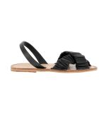 Illueca Avarca zwarte leren sandalen