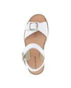 Sandalias Avarca de piel con hebilla blancas