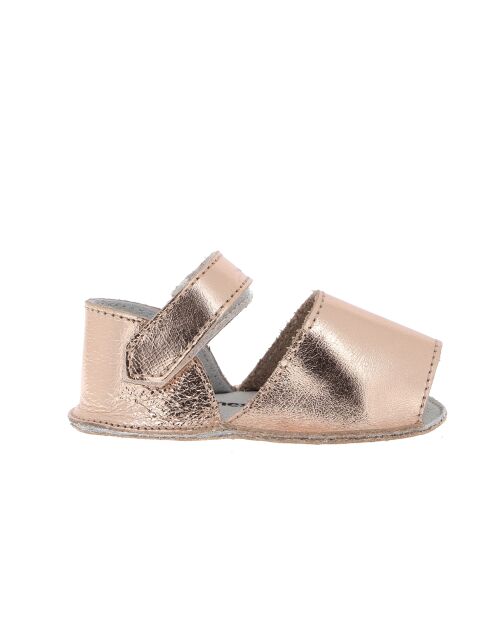 Frailera Baby Salmon leren pantoffels van zilver en brons van metaal
