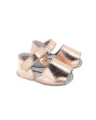 Frailera Baby Salmon leren pantoffels van zilver en brons van metaal
