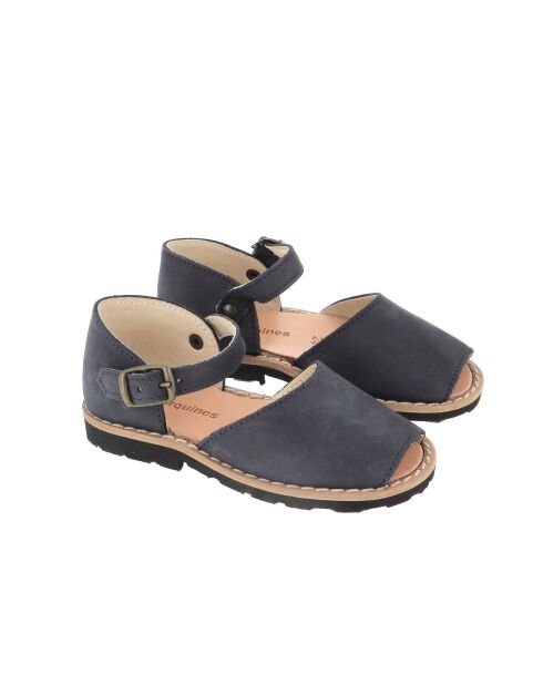 Frailera Boucle Chine blauwe nubuck sandalen