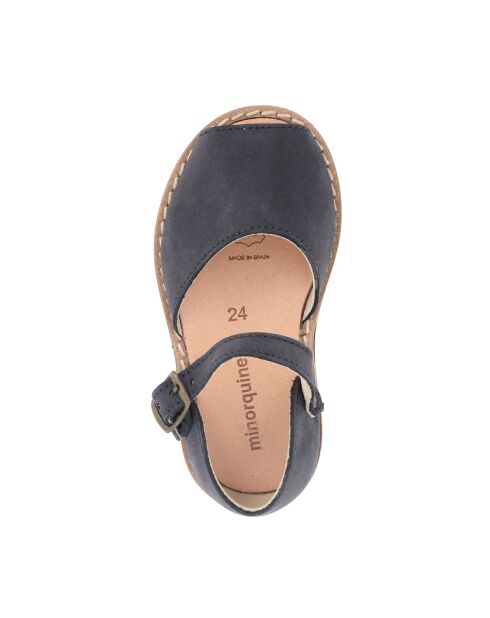 Frailera Boucle Chine blauwe nubuck sandalen