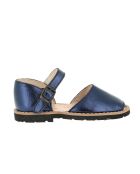 Frailera Boucle Azul Sandalen van geperforeerd leer in blauw