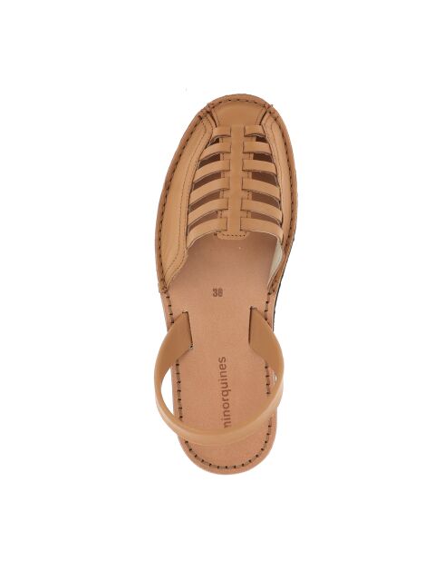 Santorin Avarca camel leren sandalen