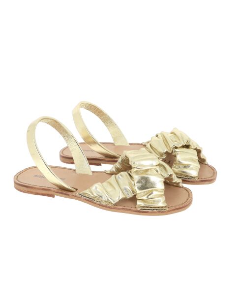 Neo Illueca Avarca leren sandalen van goudkleurig metaal