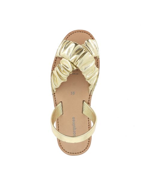 Neo Illueca Avarca leren sandalen van goudkleurig metaal