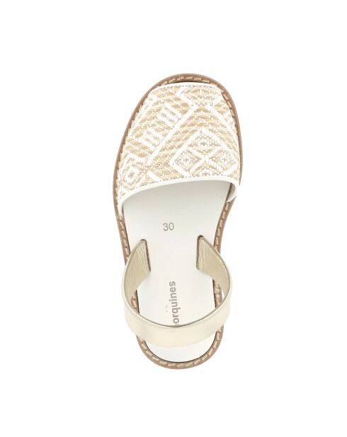 Raphia Fiesta-Blanca Avarca weiße Ledersandalen