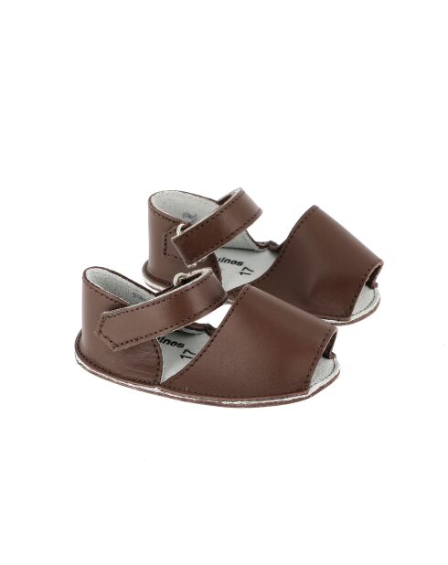 Braune Lederpantoffeln Frailera Baby Palisender