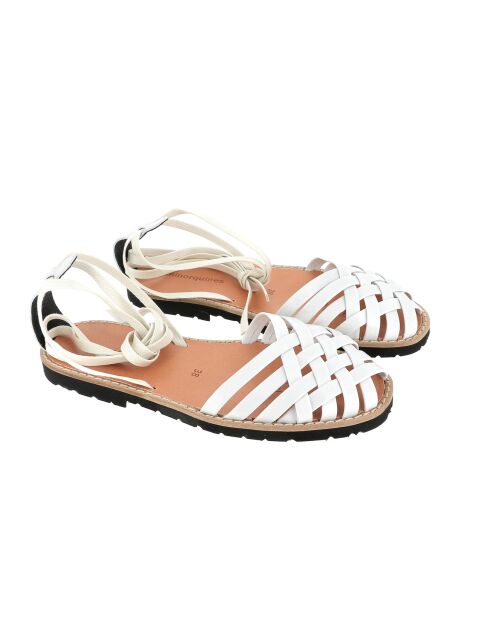 Weiße Ledersandalen Cadaqués Vintage Avarca