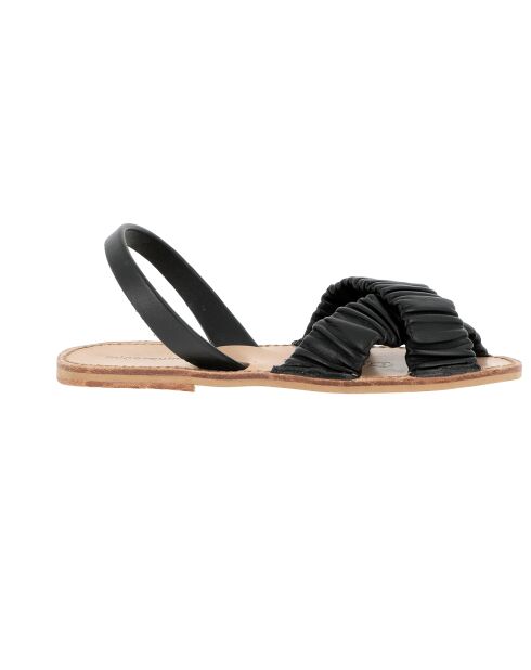 Neo Illueca Avarca zwarte leren sandalen