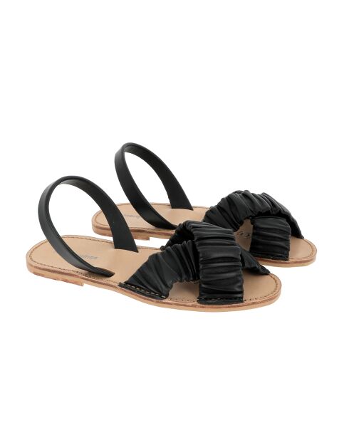 Neo Illueca Avarca zwarte leren sandalen
