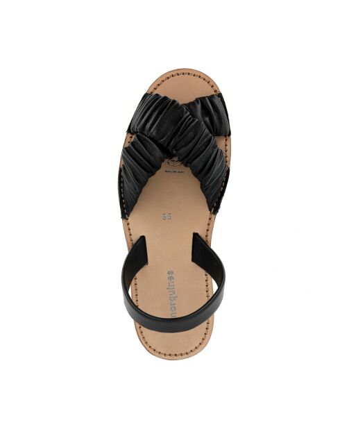 Neo Illueca Avarca zwarte leren sandalen