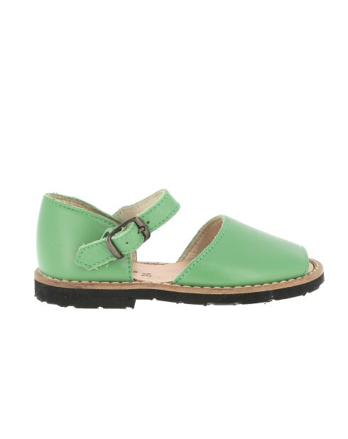 Frailera Boucle Hierba grüne Ledersandalen