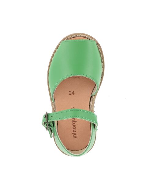 Frailera Boucle Hierba grüne Ledersandalen