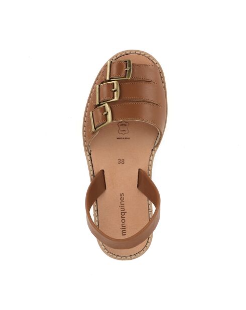 Zamora Avarca Cognac leren sandalen