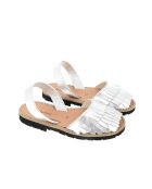 Avarca zilveren en bronzen zeemeermin-metalen lederen sandalen